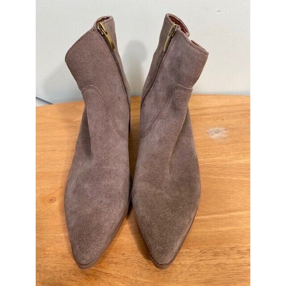 Franco Sarto Women's Size 8M Shaina Tan Suede Booties Ankle Boot Zipper - Picture 10 of 12